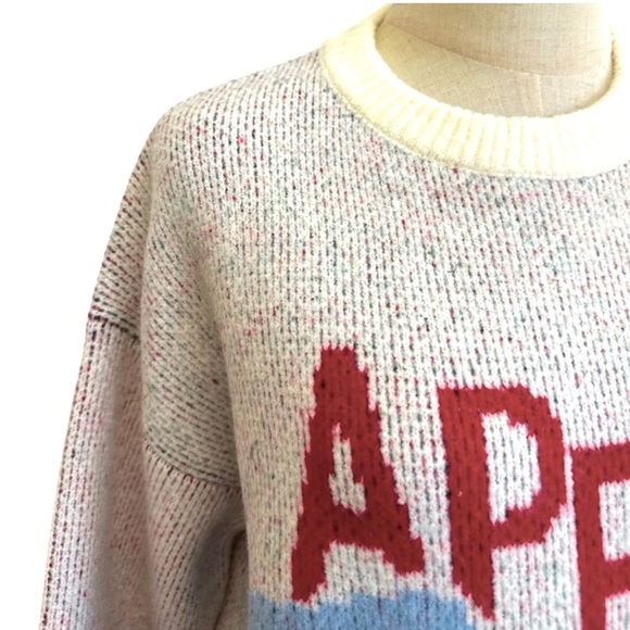 Target Holiday Crewneck Sweater A New Day Cream Blue Red Apres Ski Size XXL 2024 - Picture 3 of 9